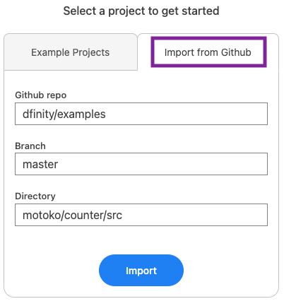 Import from Github
